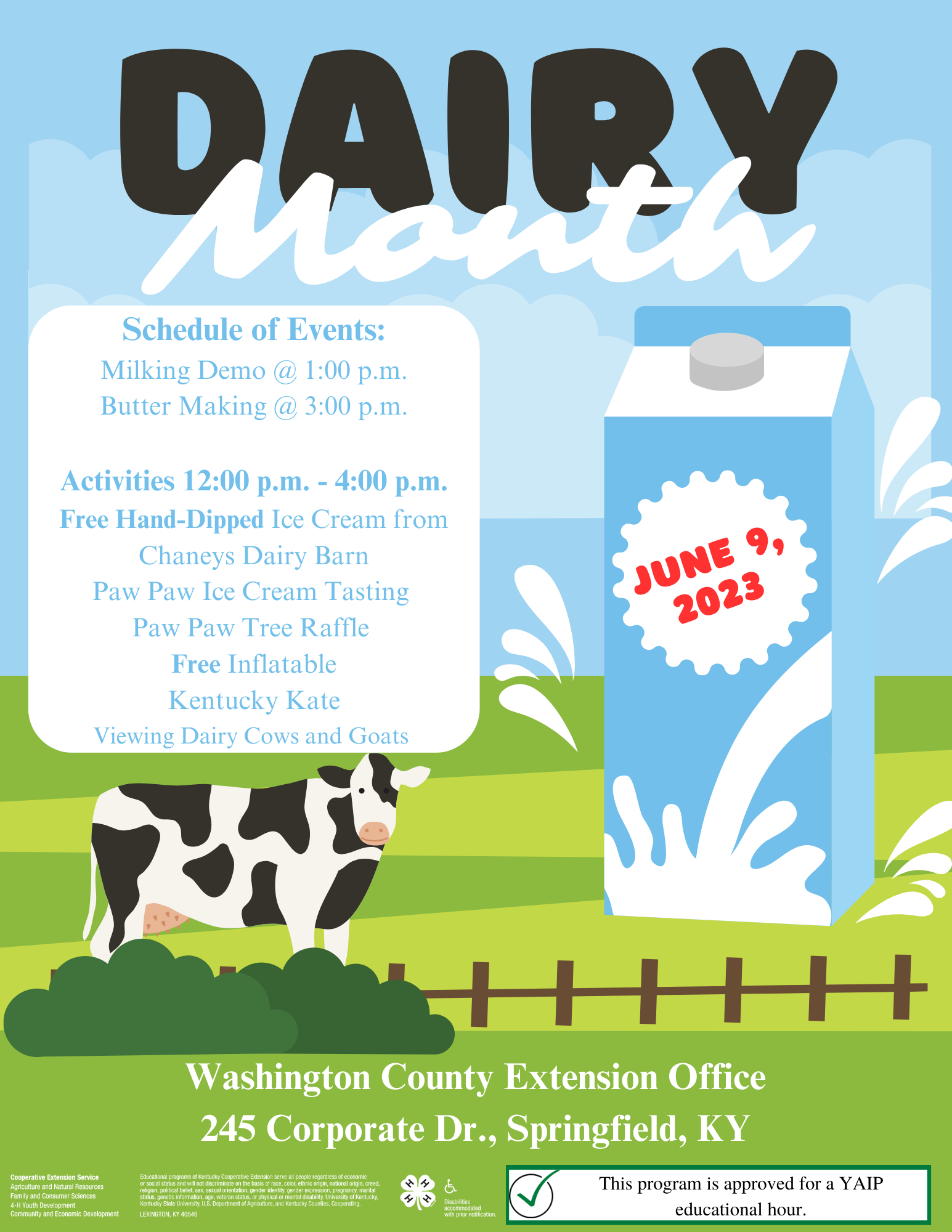 June Dairy Month Celebration Washington County Extension Office